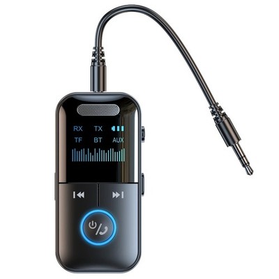 Bluetooth auxiliary adapter audio receiver transmitter 3.5mm jack LED display