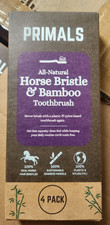 4-Pack - PRIMALS HORSE Bristle Bamboo Toothbrush - QUICK DRY DESIGN