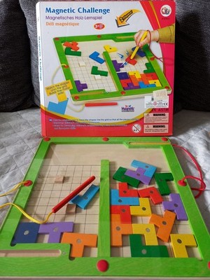 Magnetisches Holzlern Spiel Holzspielzeug 2 Spieler Ab 3 Jahre
