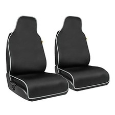 CAT Waterproof Car Seat Covers for Front - 2 Piece Set - Black with Gray Trim