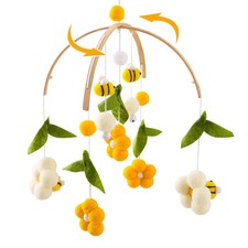 OESSUF Baby Mobile for Crib Nursery Boys Girls Yellow Bee