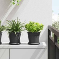 Runder Blumentopf 24 Stk. Schwarz Ø 19 X 16 Cm Kunststoff