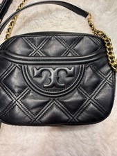 Tory Burch Fleming Soft Leather Camera Bag in Black