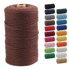 2mm x 220 Yards Macrame Cord Colored 100 Natural Cotton Rope Craft Brownness
