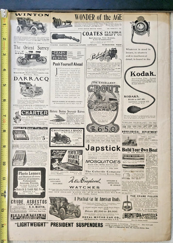1904 Original Magazine Ad Crestmobile Winton Darracq Royal Motor Advertisement