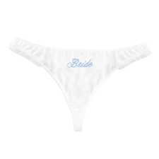 Ruffle Bride Thong, S/M/L  Embroidered Underwear, Bridesmaid Small White