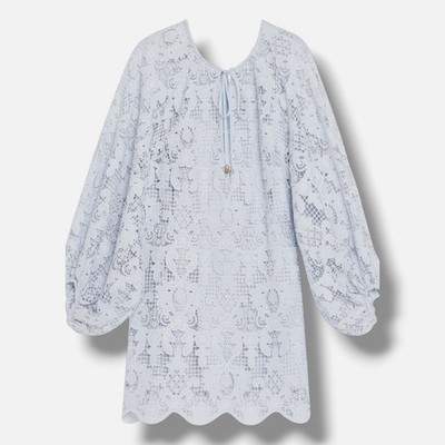 Zimmermann Coco Lace Tunic Mini Dress - Blue Zimmermann Coco Lace Tunic Mini Dress - Blue
