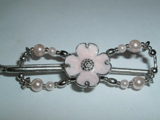 Small Lilla Rose Flexi Hair Clip Pink Pearl Pink Enamel Dogwood Flower New w Tag