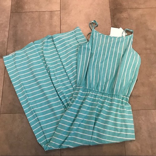 Women's NEW fourteenth place teal striped maxi dress Small - Picture 4 of 6