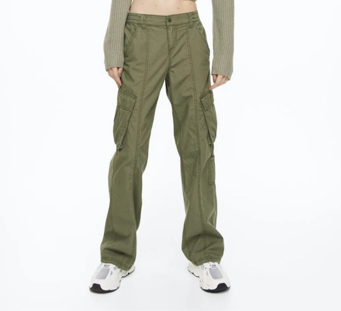 H&M Canvas Cargo Pants Khaki Green