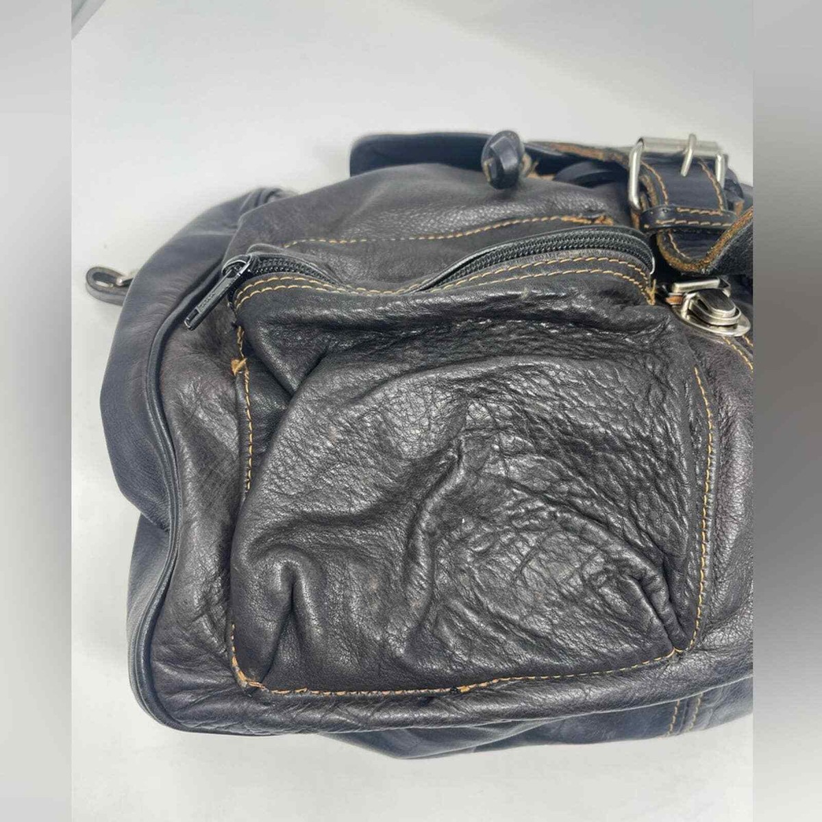 RUGBY CANADA Pebbled Leather Convertible Backpack | eBay display picture 1