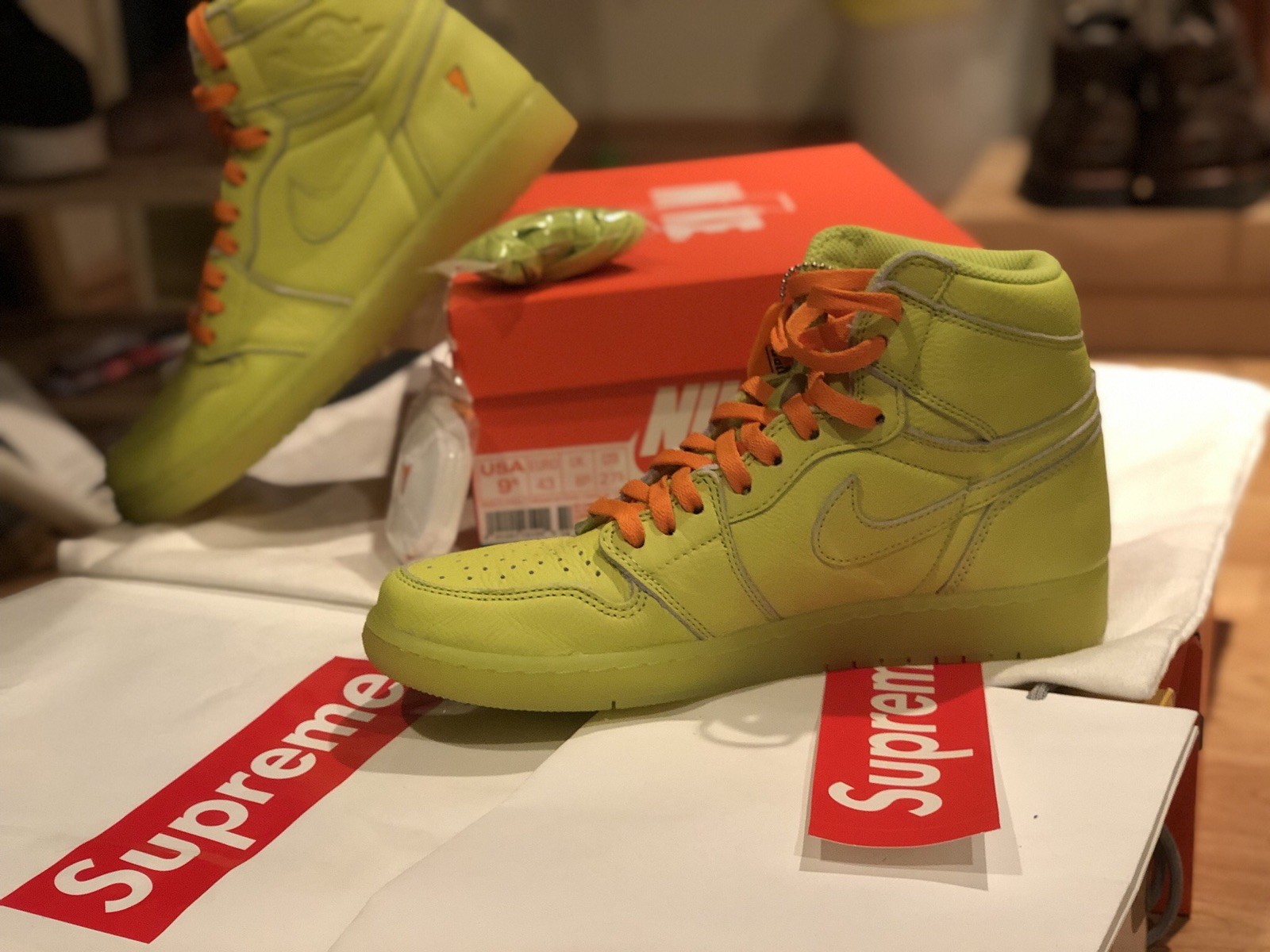 NEW MEN'S SZ 9.5 AIR JORDAN 1 1 1 RETRO HI OG GATORADE (AJ5997 345) LEMON LIME 29feb5 NEW MEN'S SZ 9.5 AIR JORDAN 1 1 1 RETRO HI OG GATORADE (AJ5997 345) LEMON LIME 29feb5
