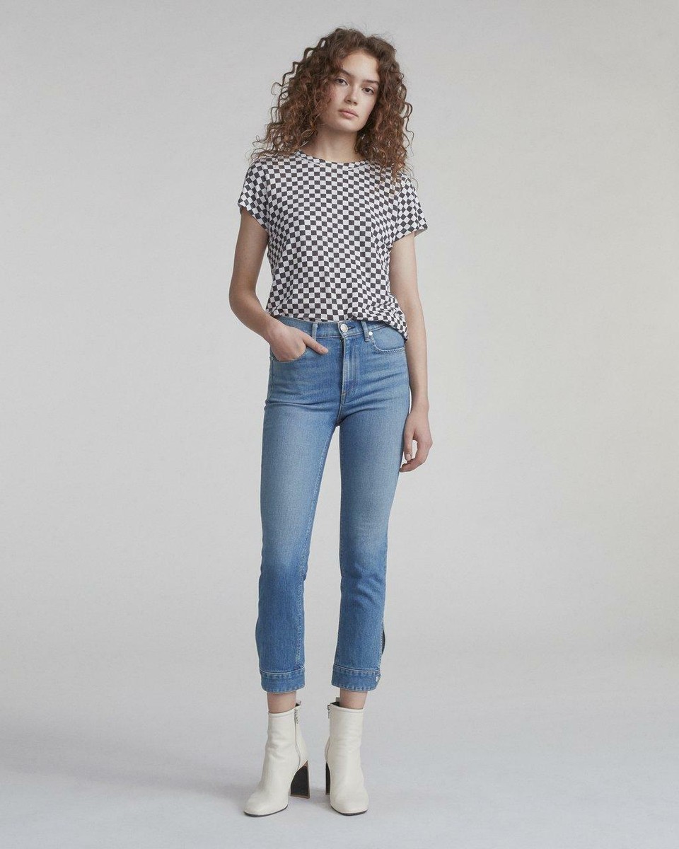 cigarette jeans womens NEW rag & bone 26 XS Slim Fit Cuffed Cigarette Jeans Avery Wash Womens