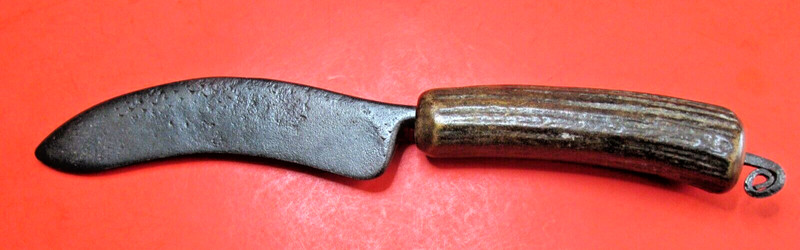 REVOLUTIONARY WAR ERA HAND FORGED KNIFE FILE STAG 1700S ANCIENT ANTIQUE  RARE EX