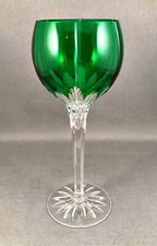 AJKA Castille Albinka Emerald Green Crystal Hock Wine Glass 8 ¼”