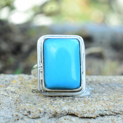 Sleeping Beauty Turquoise 925 Sterling Silver Handmede Jewelry Ring All  Size