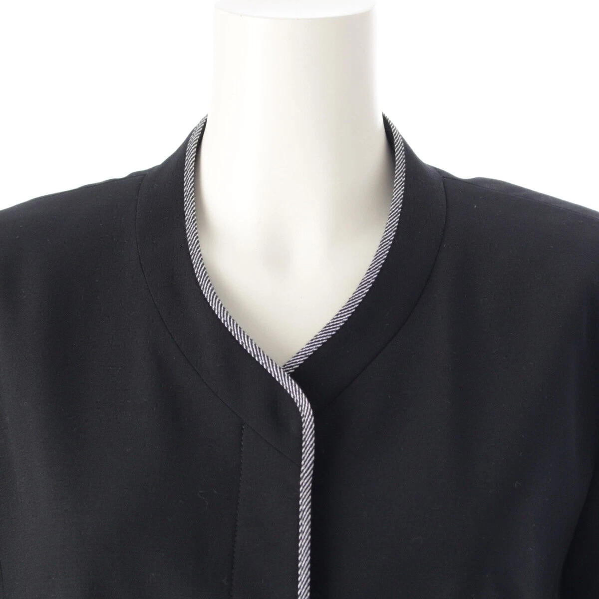 Giacca piping CHANEL 96P lana COCO modello righe bottoni esterno P06569 nero 42