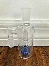 18MM BLUE GLASS WATER PIPE ASH CATCHER CLEAR HONEYCOMB PERC 90DEGREE