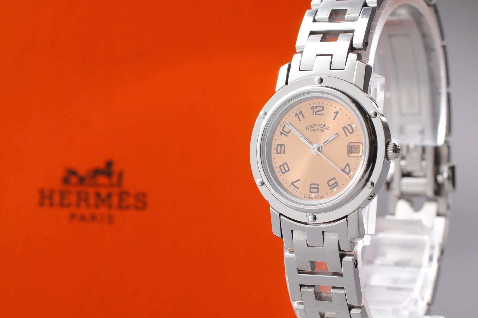 HERMÈS [QUASI NUOVO] HERMES Clipper CL4.210 Salomon Quadrante Rosa Donna dal GIAPPONE X970