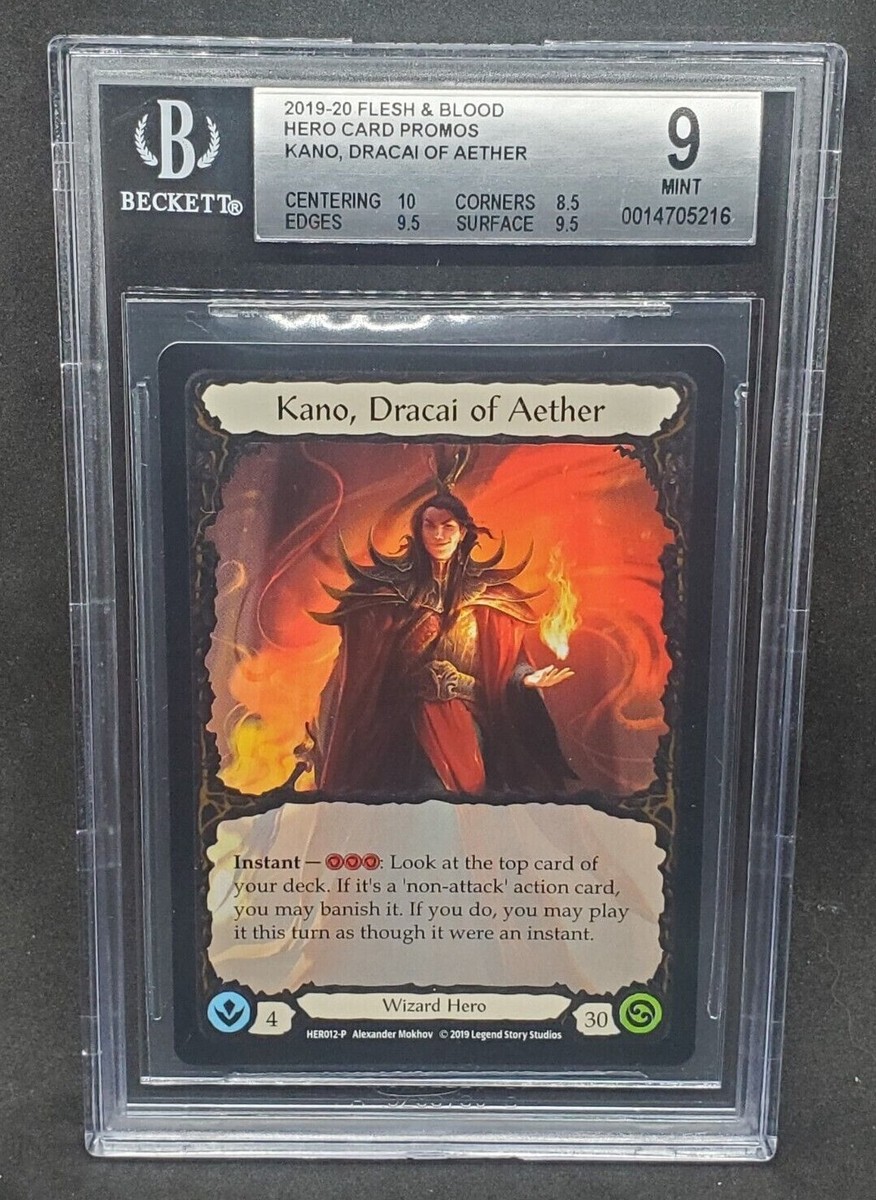 Flesh & Blood BGS 9 MINT Kano, Dracai of Aether Cold Foil Promo