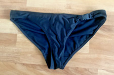 Bikini Bottoms UK 16 Clip Detail New Black Papaya Holiday Beach