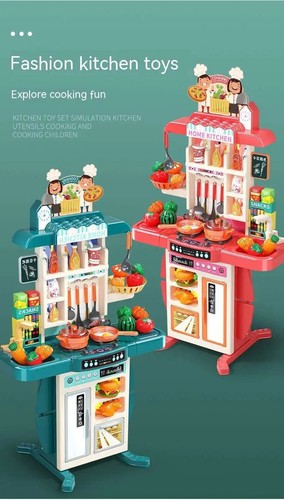 Kitchen Toys for Girls Big Size Real Steam Working Mini Kitchen Play Set Cooking - Picture 9 of 17
