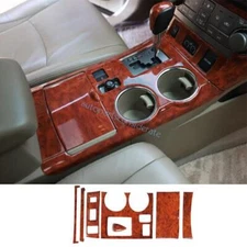 For Toyota Highlander 2008-2013 Center Console Gear Shift Panel Brown Wood Grain
