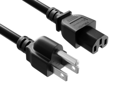 4ft NEMA 5-15P to C15 Heavy Duty Power Cord 14AWG SJT 15A/125V, Black
