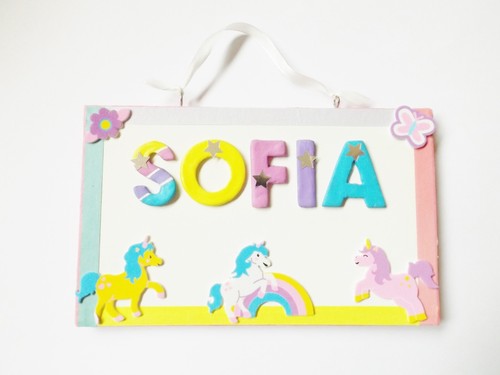 Unicorns Name Plaque Bedroom Nursery Door Sign Decor Customised Childrens Gift - Picture 6 of 6