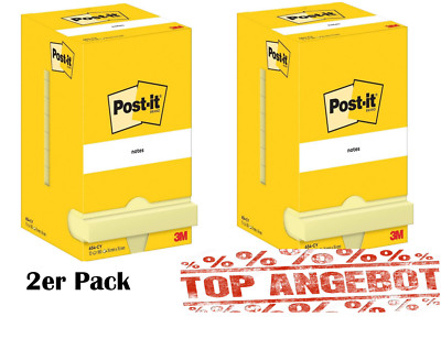 Post-It Notes 3M Haftnotizen 76 x 76mm 2er Pack 2400 Notizen