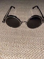 Metal SteamPunk Sun Glasses Mens Fashion Retro Round Sunglasses Screws Springs