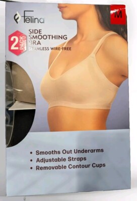 Felina Women's M 2 Pack Side Smoothing Bra