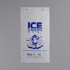 Wicketed Ice Bag Clear Print Durable Plastic Storage Dispensing 8 lb. 1000 Case