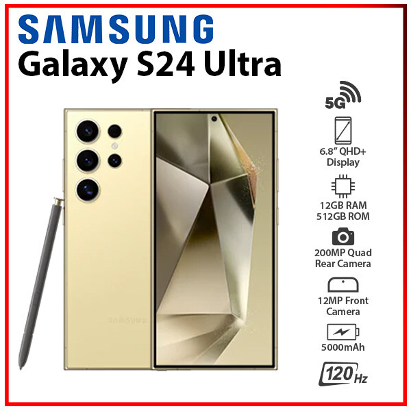 NEW Samsung Galaxy S24 Ultra 5G 12GB+512GB YELLOW Dual SIM Android Cell Phone | eBay NEW Samsung Galaxy S24 Ultra 5G 12GB+512GB YELLOW Dual SIM Android Cell Phone | eBay