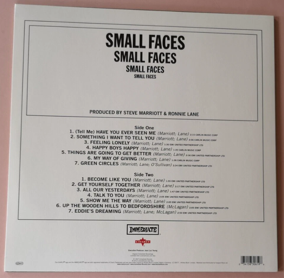 SMALL FACES - UK 2018*BLUE Vinyl*Sainsburys Limited Reissue Mono LP: Small Faces - Image 4 of 4
