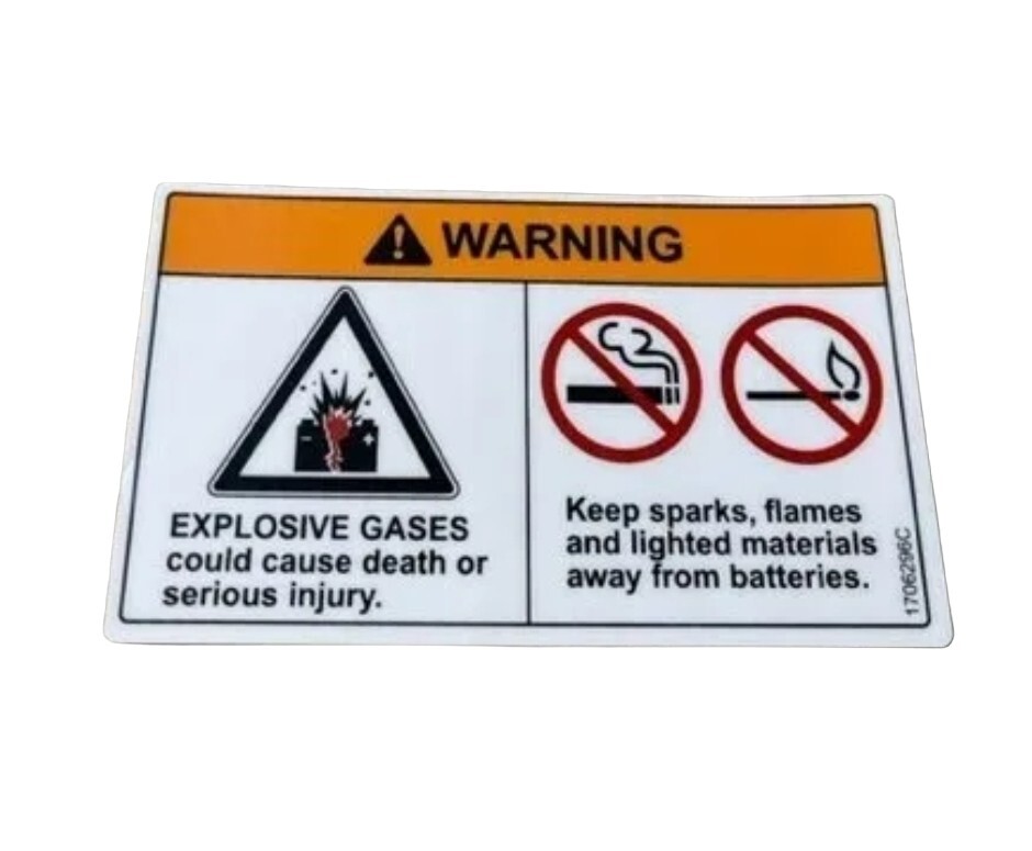 WARNING EXPLOSIVE GASES STICKER 1706296C | eBay