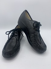 SAS Siesta Black Soft Leather Lace-Up Comfort Shoes Women  s 8S Made in USA