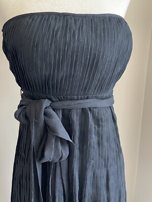 j crew tie front pleated dress J.Crew NWT Black Tie-front Pleated Dress, Ruffled Cuffs, Size 24
