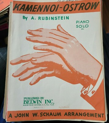 KAMENNOI-OSTROW Piano Solo Sheet Music ~ by A. Rubinstein ~ Arr. John W. Schaum