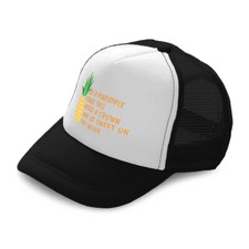 Kids Trucker Hat Be A Pineapple Stand Tall Wear A Crown Boys Caps  Girls Caps
