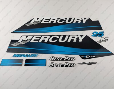 Mercury 25 PS Zweitakt 2001-2006 Sea Pro Außenborder Aufkleber Sticker