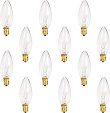 C26 Christmas Crystal Clear Torpedo Tip Candelabra Replacement Night Light Bulbs