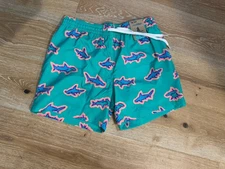 Chubbies Swim Trunk The Apex Swimmers Teal Sharks 5.5” Inseam Size XXL LINER
