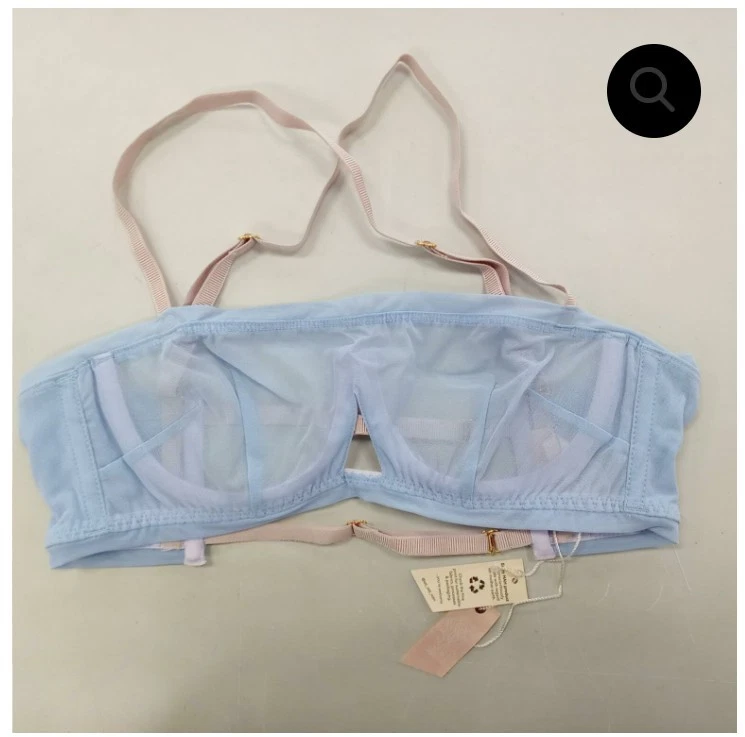 NWT We Are HAH Free People Wired Adjustable Bra 30-38C Periwinkle Sheer - Image 3 of 3