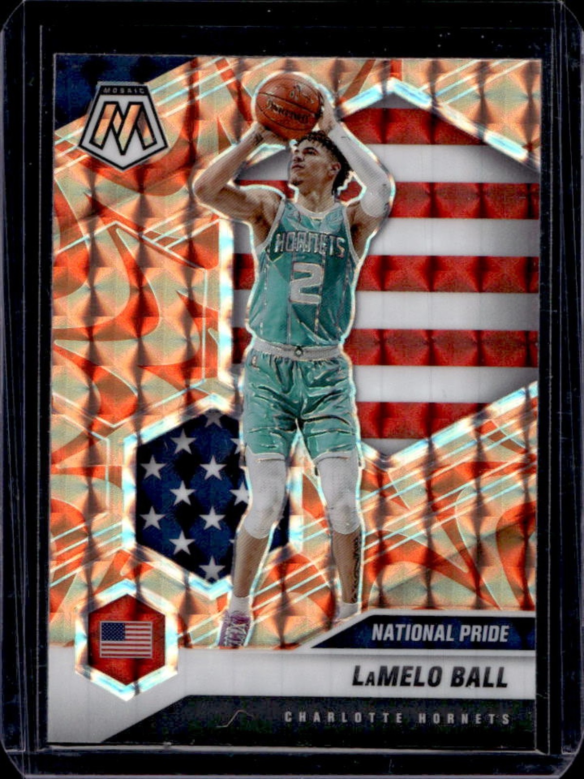 2020-21 Mosaic LaMelo Ball Reactive Orange RC National Pride #257 Hornets