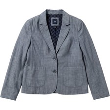 Gap Blazer Jacket 10 Gray Cotton Two Button Lined Professional Dark Academia