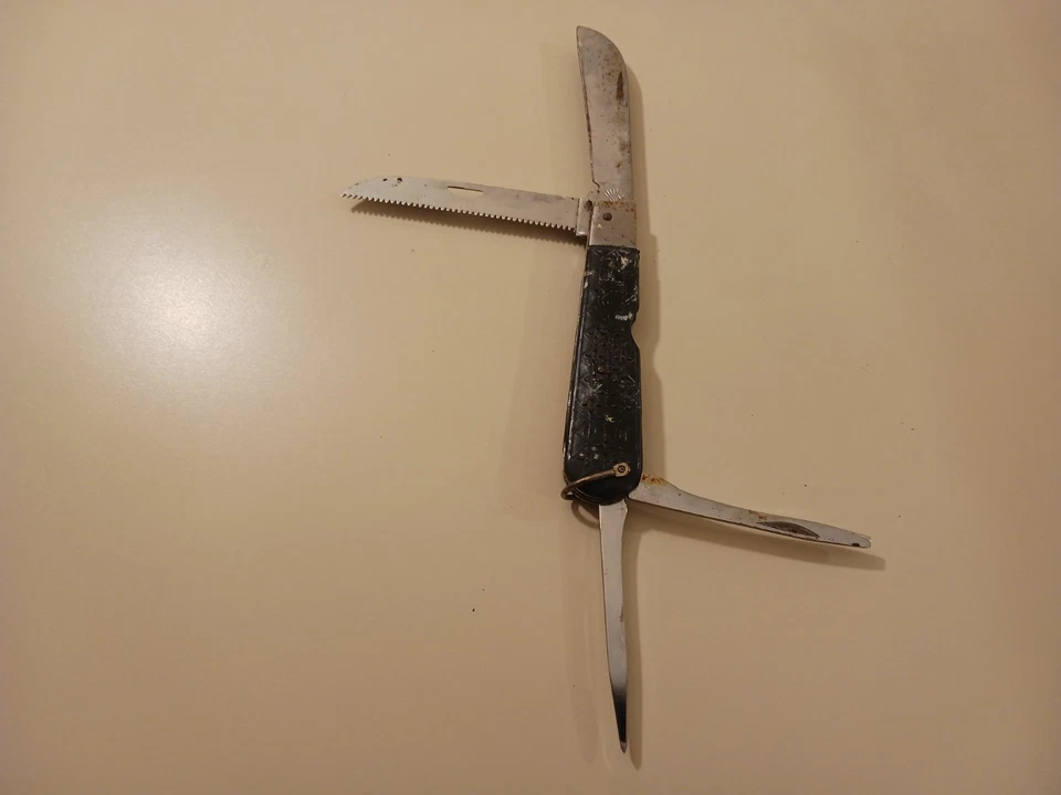 Vintage Imperial Diamond Edge 857DE USA made 4-Tooll Scout Utility Knife Black - Image 3 of 4