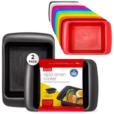 Quick & Easy Microwave Ramen Cooker - Dishwasher Safe, 2-Pack, Perfect for Dorms