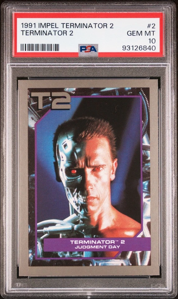 1991 Impel Terminator 2 - #2 Arnold Schwarzenegger Rookie RC - PSA 10 GEM MINT - Image 2 of 4