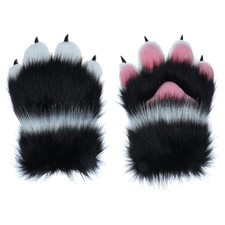Unisex Carnival Fluffy Gloves Vividly Plush Mitten Outdoor Gloves for Children